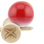 Kendama X Originala, Profesionala, Embo, Big Cups V2, Super Sticky cu Cupe Mari, din lemn 18 cm, Rulment Metalic cu Ata 55 cm, Gradient Rosu/Alb - imagine 7
