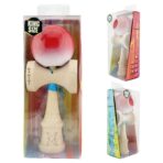 Kendama X Originala, Profesionala, Embo, Big Cups V2, Super Sticky cu Cupe Mari, din lemn 18 cm, Rulment Metalic cu Ata 55 cm, Gradient Rosu/Alb - imagine 10