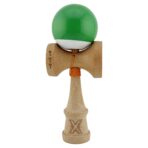 Kendama X Originala, Profesionala, Embo, Big Cups V2, Super Sticky cu Cupe Mari, din lemn 18 cm, Rulment Metalic cu Ata 55 cm, Verde/Alb