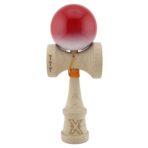 Kendama X Originala, Profesionala, Embo, Big Cups V2, Super Sticky cu Cupe Mari, din lemn 18 cm, Rulment Metalic cu Ata 55 cm, Gradient Rosu/Alb