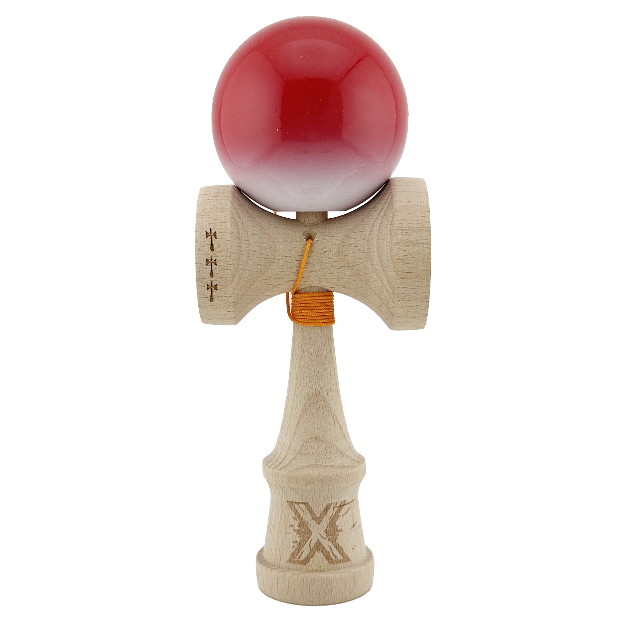 kendama-x-originala-profesionala-flippy-big-cups-v2-super-sticky-cu-cupe-mari-din-lemn-18-cm-rulment-main-691730287f63b Kendama X Originala, Profesionala, Embo, Big Cups V2, Super Sticky cu Cupe Mari, din lemn 18 cm, Rulment Metalic cu Ata 55 cm, Gradient Rosu/Alb - imagine 1