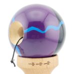 Kendama X Originala, Profesionala, Embo, Big Cups V2, Super Sticky cu Cupe Mari, Rulment Metalic, din lemn 18 cm, Ata 55 cm, Negru/Mov - imagine 6