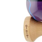 Kendama X Originala, Profesionala, Embo, Big Cups V2, Super Sticky cu Cupe Mari, Rulment Metalic, din lemn 18 cm, Ata 55 cm, Negru/Mov - imagine 7