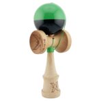 Kendama X Originala, Profesionala, Embo, Big Cups V2, Super Sticky cu Cupe Mari, Rulment Metalic, din lemn 18 cm, Ata 55 cm, Verde/Negru