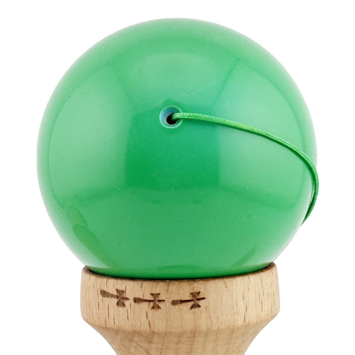 Kendama X Originala, Profesionala, Embo, Big Cups V2, Super Sticky cu Cupe Mari, Rulment Metalic, din lemn 18 cm, Ata 55 cm, Verde/Negru - imagine 8