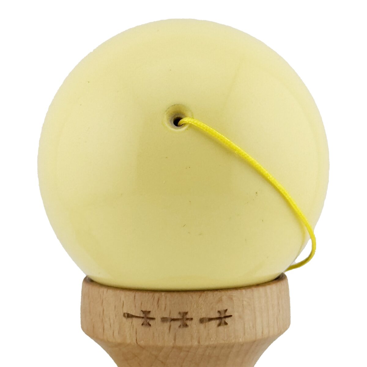 Kendama X Originala, Profesionala, Embo, Big Cups V2, Super Sticky cu Cupe Mari, Rulment Metalic, din lemn 18 cm, Ata 55 cm, Galben/Negru - imagine 9