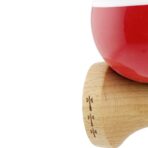 Kendama X Originala, Profesionala, Embo, Big Cups V2, Super Sticky cu Cupe Mari, Rulment Metalic, din lemn 18 cm, Ata 55 cm, Alb/Rosu - imagine 7