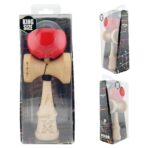 Kendama X Originala, Profesionala, Embo, Big Cups V2, Super Sticky cu Cupe Mari, Rulment Metalic, din lemn 18 cm, Ata 55 cm, Negru/Rosu - imagine 5