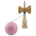 Kendama X Originala, Profesionala, Embo, Big Cups V2, Super Sticky cu Cupe Mari, Rulment Metalic, din lemn 18 cm, Ata 55 cm, Roz/Verde - imagine 3
