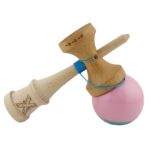 Kendama X Originala, Profesionala, Embo, Big Cups V2, Super Sticky cu Cupe Mari, Rulment Metalic, din lemn 18 cm, Ata 55 cm, Roz/Verde - imagine 4