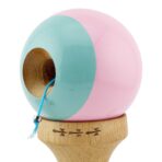 Kendama X Originala, Profesionala, Embo, Big Cups V2, Super Sticky cu Cupe Mari, Rulment Metalic, din lemn 18 cm, Ata 55 cm, Roz/Verde - imagine 6