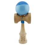 Kendama X Originala, Profesionala, Embo, Big Cups V2, Super Sticky cu Cupe Mari, Rulment Metalic, din lemn 18 cm, Ata 55 cm, Albastru/Bleu
