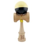Kendama X Originala, Profesionala, Embo, Big Cups V2, Super Sticky cu Cupe Mari, Rulment Metalic, din lemn 18 cm, Ata 55 cm, Galben/Negru