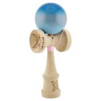 Kendama X Originala, Profesionala, Embo, Big Cups V2, Super Sticky Cupe Mari, Rulment Metalic cu Ata 55 cm, Albastru/Gri/Bleu - imagine 2