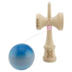 Kendama X Originala, Profesionala, Embo, Big Cups V2, Super Sticky Cupe Mari, Rulment Metalic cu Ata 55 cm, Albastru/Gri/Bleu - imagine 3