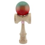 Kendama X Originala, Profesionala, Embo, Big Cups V2, Super Sticky Cupe Mari, Rulment Metalic cu Ata 55 cm, Rosu/Verde