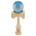 Kendama X Originala, Profesionala, Embo, Big Cups V2, Super Sticky Cupe Mari, Rulment Metalic cu Ata 55 cm, Albastru/Gri/Bleu