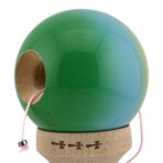 Kendama X Originala, Profesionala, Embo, Big Cups V2, Super Sticky Cupe Mari, Rulment Metalic cu Ata 55 cm, Galben/Albastru deschis/Verde - imagine 5