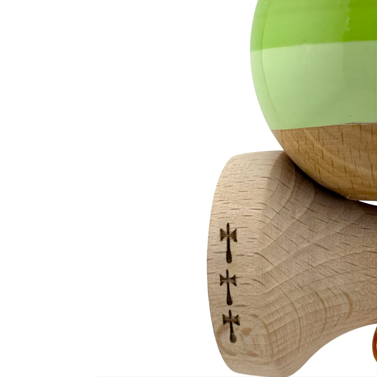 Kendama X Originala, Profesionala, Embo, Big Cups V2, Super Sticky Legendary Cupe Mari, Rulment Metalic cu Ata 55 cm, Verde Mix - imagine 4