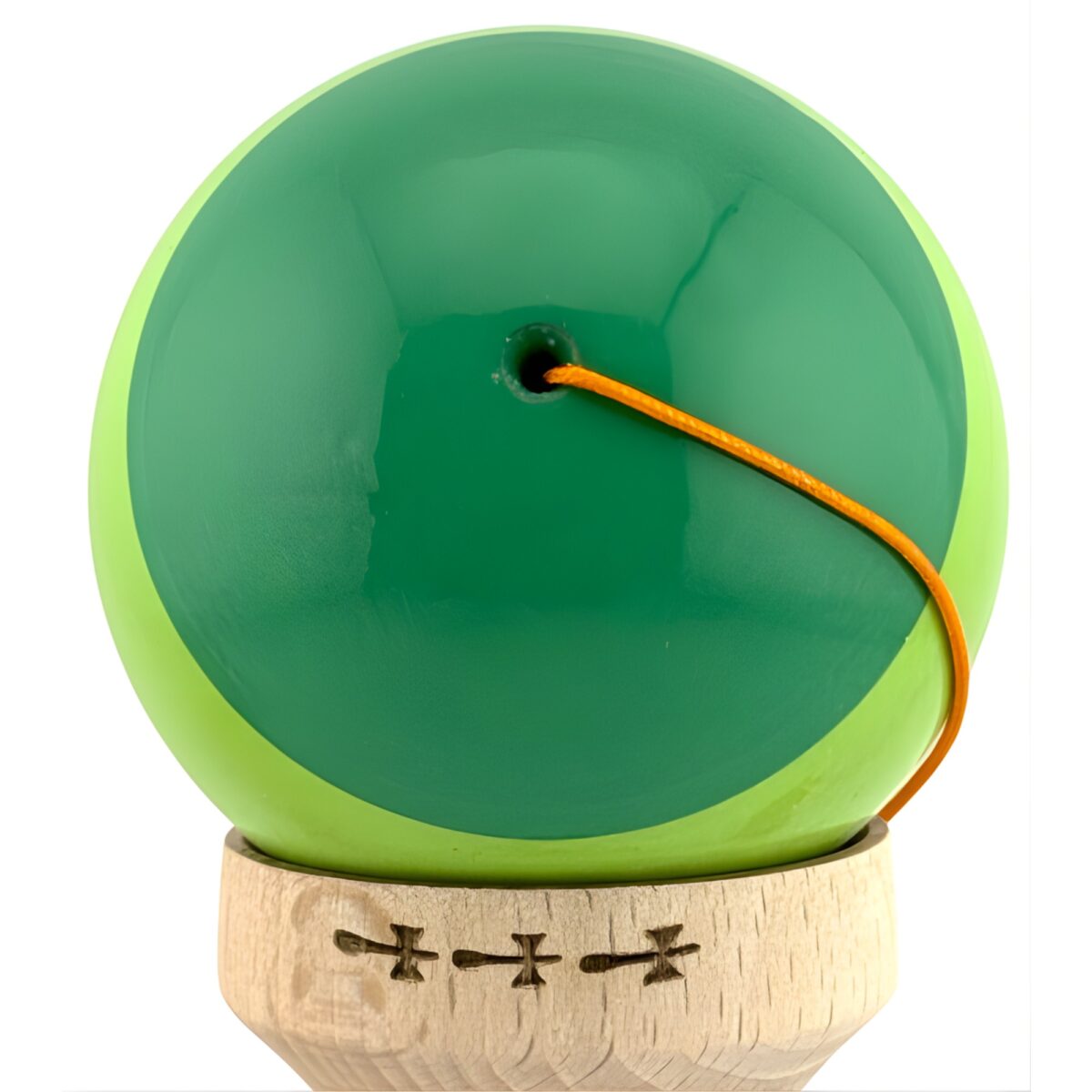 Kendama X Originala, Profesionala, Embo, Big Cups V2, Super Sticky Legendary Cupe Mari, Rulment Metalic cu Ata 55 cm, Verde Mix - imagine 8