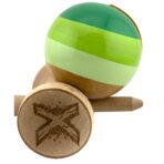 Kendama X Originala, Profesionala, Embo, Big Cups V2, Super Sticky Legendary Cupe Mari, Rulment Metalic cu Ata 55 cm, Verde Mix - imagine 9