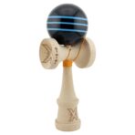 Kendama X Originala, Profesionala, Embo, Big Cups V2, Super Sticky Legendary Cupe Mari, Rulment Metalic cu Ata 55 cm, Negru/Linii Albastre deschise - imagine 2