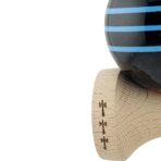 Kendama X Originala, Profesionala, Embo, Big Cups V2, Super Sticky Legendary Cupe Mari, Rulment Metalic cu Ata 55 cm, Negru/Linii Albastre deschise - imagine 6