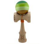 Kendama X Originala, Profesionala, Embo, Big Cups V2, Super Sticky Legendary Cupe Mari, Rulment Metalic cu Ata 55 cm, Verde Mix