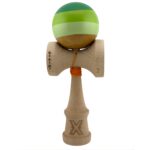 Kendama X Originala, Profesionala, Embo, Big Cups V2, Super Sticky Legendary Cupe Mari, Rulment Metalic cu Ata 55 cm, Verde Mix