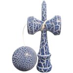 Kendama X Originala, Profesionala, Embo, Cracked, din Lemn, 18 cm, Albastru/Alb - imagine 2
