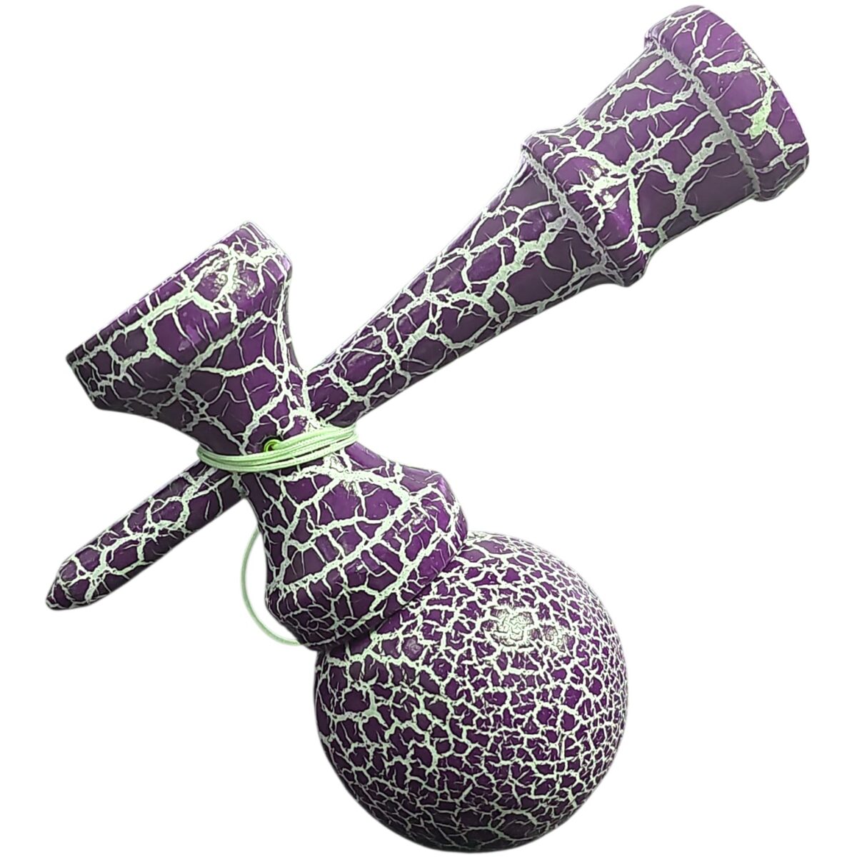 Kendama X Originala, Profesionala, Embo, Cracked, din Lemn, 18 cm, Albastru/Alb - imagine 3