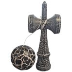 Kendama X Originala,  Profesionala, Embo, Cracked, din Lemn, 18 cm,  Negru Alb - imagine 3
