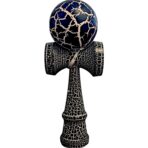Kendama X Originala,  Profesionala, Embo, Cracked, din Lemn, 18 cm,  Negru Alb