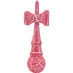 Kendama X Originala, Profesionala, Embo, Cracked, din Lemn, 18 cm, Roz Aprins/Alb - imagine 3