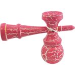 Kendama X Originala, Profesionala, Embo, Cracked, din Lemn, 18 cm, Roz Aprins/Alb - imagine 4