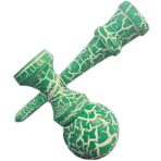 Kendama X Originala, Profesionala, Embo, Cracked, din Lemn, 18 cm, Verde/Alb - imagine 2