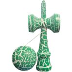 Kendama X Originala, Profesionala, Embo, Cracked, din Lemn, 18 cm, Verde/Alb - imagine 3