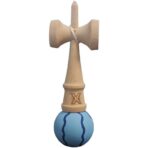 Kendama X Originala, Profesionala, Embo, Rubber Grip, din Lemn, 18 cm, Albastru deschis - imagine 4