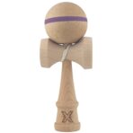 Kendama X Originala, Profesionala, Embo, din Lemn, 18 cm, Dunga Mov