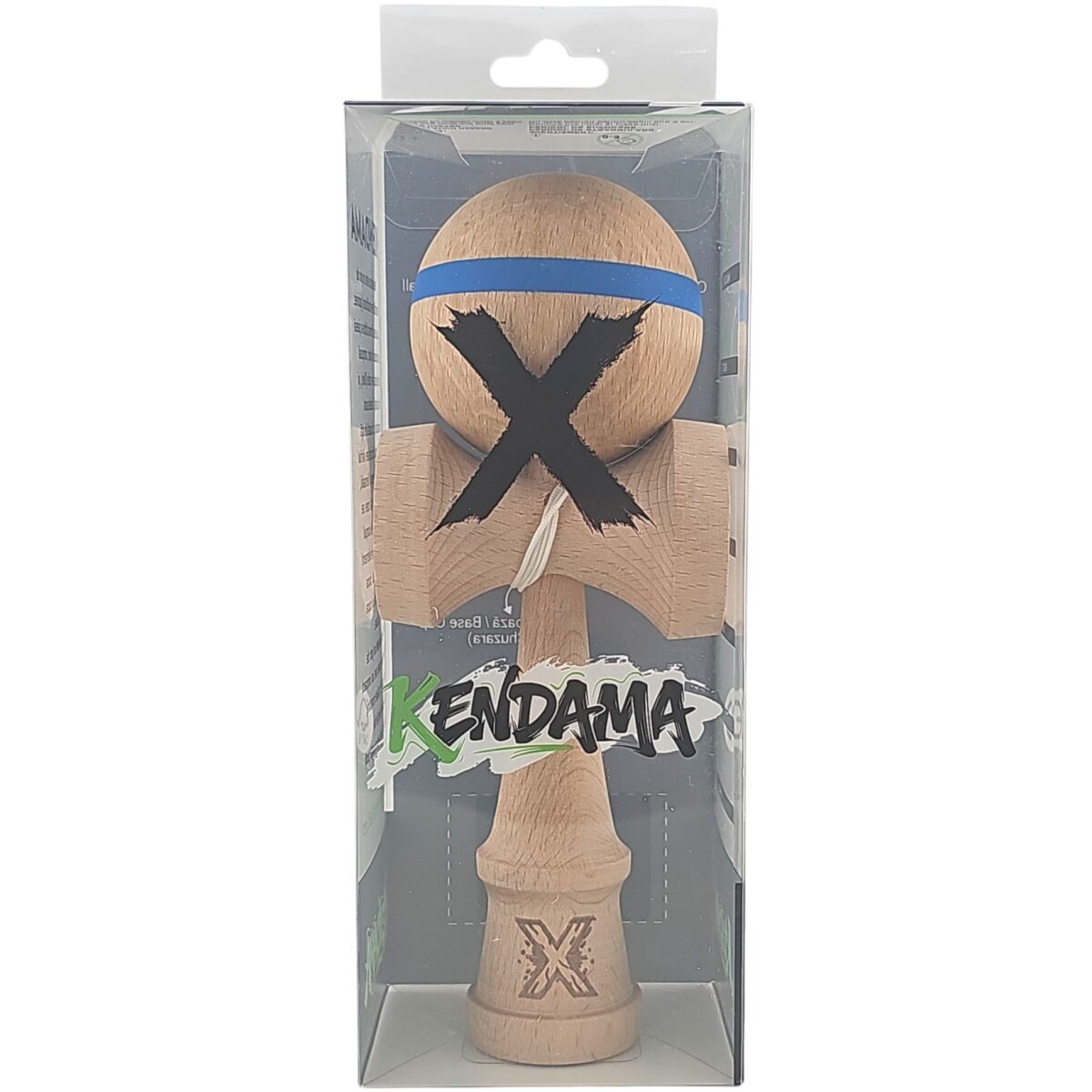 Kendama X Originala, Profesionala, Embo, din Lemn, 18 cm, Special, Model cu Dunga, Albastru - imagine 4