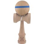 Kendama X Originala, Profesionala, Embo, din Lemn, 18 cm, Special, Model cu Dunga, Albastru