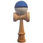 Kendama X Originala, Profesionala, Embo, din Lemn, 18 cm, Rubber Grip, Albastru/Negru/Alb