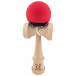 Kendama X Originala, Profesionala, Embo, din Lemn, 18 cm, Rubber Grip, Negru/Rosu