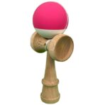 Kendama X Originala, Profesionala, Embo, din Lemn, 18 cm, Rubber Grip, Roz inchis/Alb - imagine 2