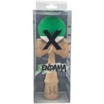 Kendama X Originala, Profesionala, Embo, din Lemn, 18 cm, Rubber Grip, Verde Alb - imagine 2