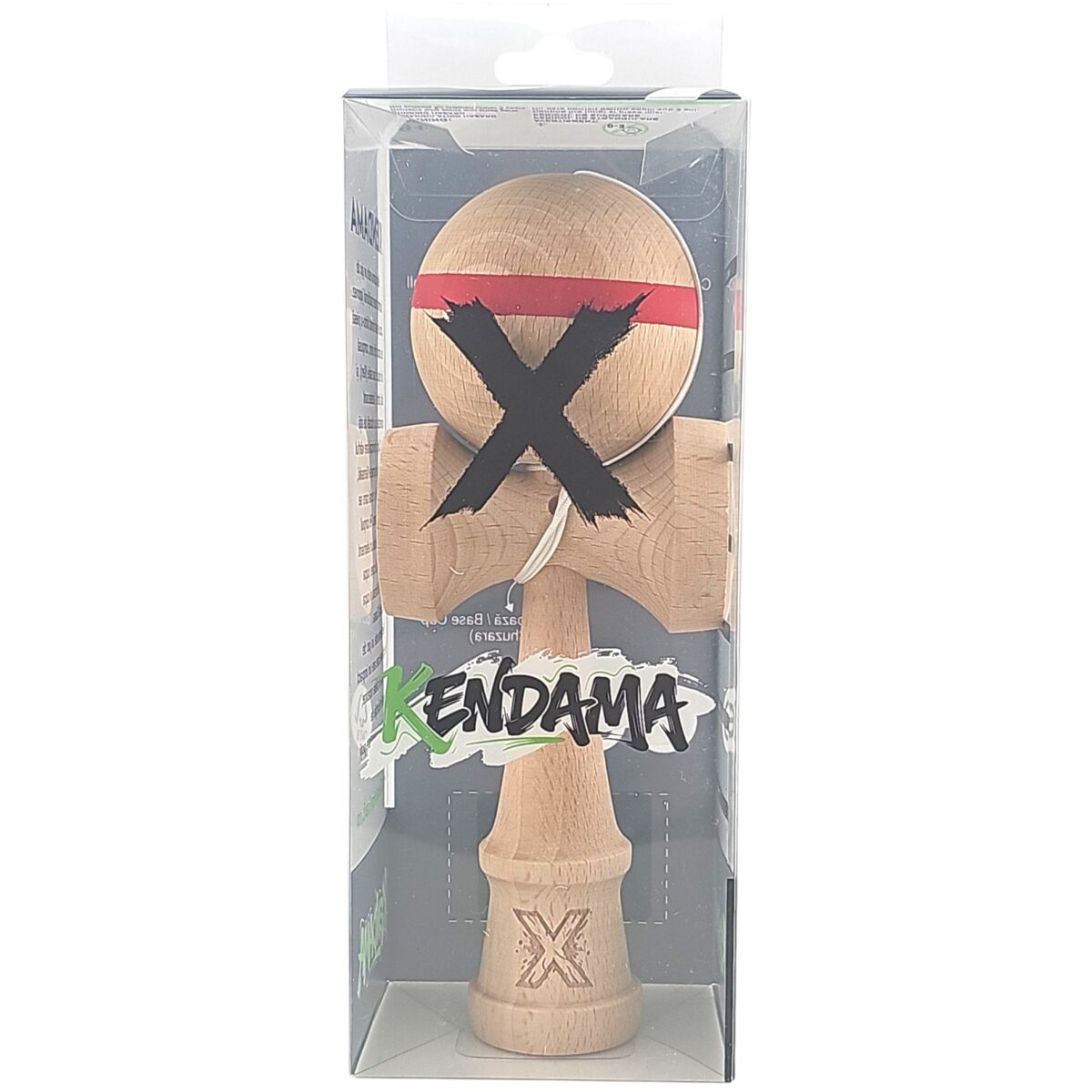 Kendama X Originala, Profesionala, Embo, din Lemn, 18 cm, Special, Model cu Dunga, Rosu - imagine 4