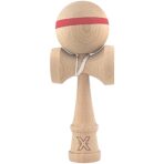 Kendama X Originala, Profesionala, Embo, din Lemn, 18 cm, Special, Model cu Dunga, Rosu
