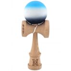 Kendama X Originala, Profesionala, Embo, Big Cups V2, Rubber Grip cu Cupe Mari, Rulment Metalic cu Ata 55 cm, Gradient Albastru/Alb/Negru