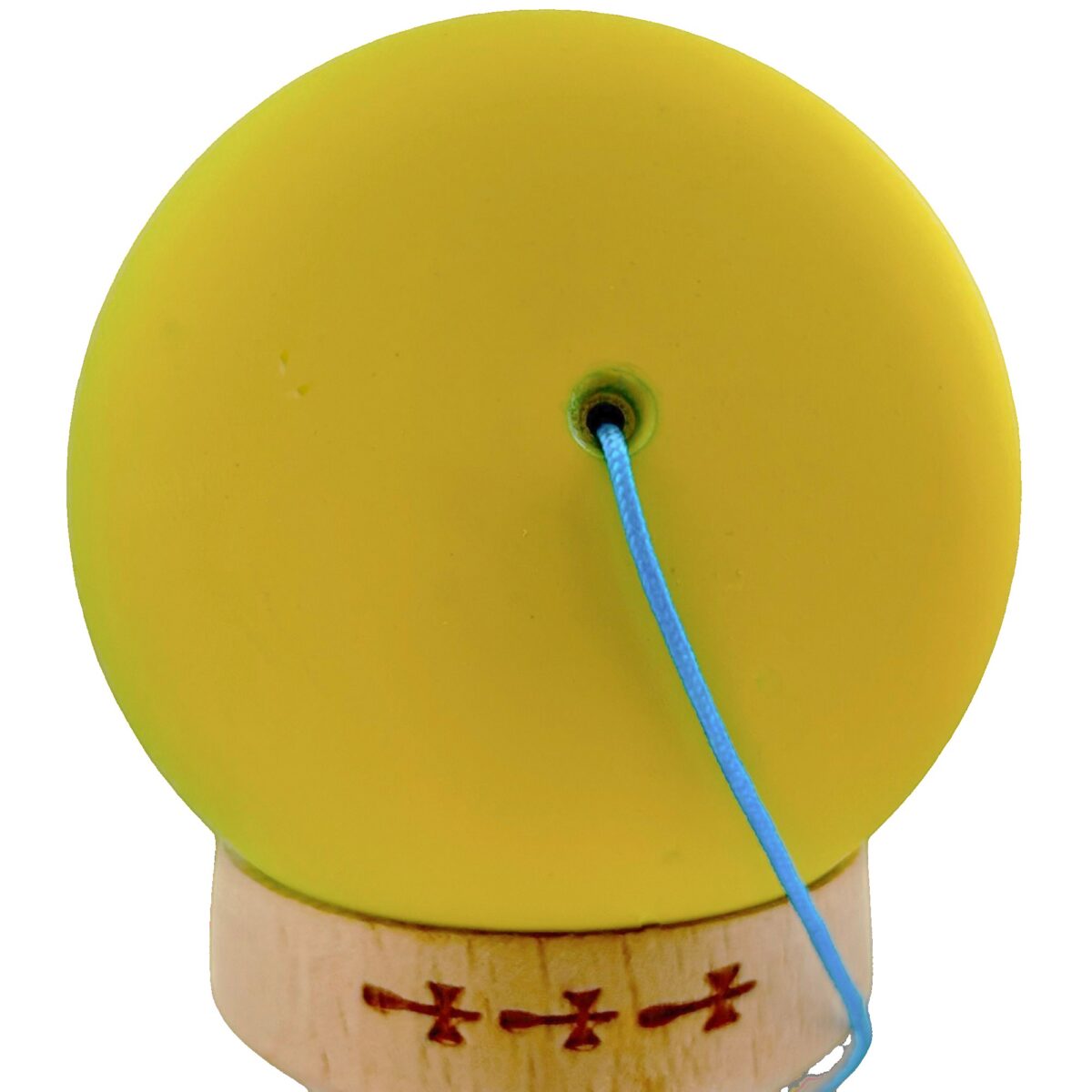Kendama X Originala, Profesionala, Embo, Big Cups V2, Rubber Grip cu Cupe Mari, Rulment Metalic cu Ata 55 cm,Â Gradient Galben/Albastru - imagine 2