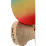 Kendama X Originala, Profesionala, Embo, Big Cups V2, Rubber Grip cu Cupe Mari, Rulment Metalic cu Ata 55 cm, Gradient Albastru/Galben/Rosu - imagine 5